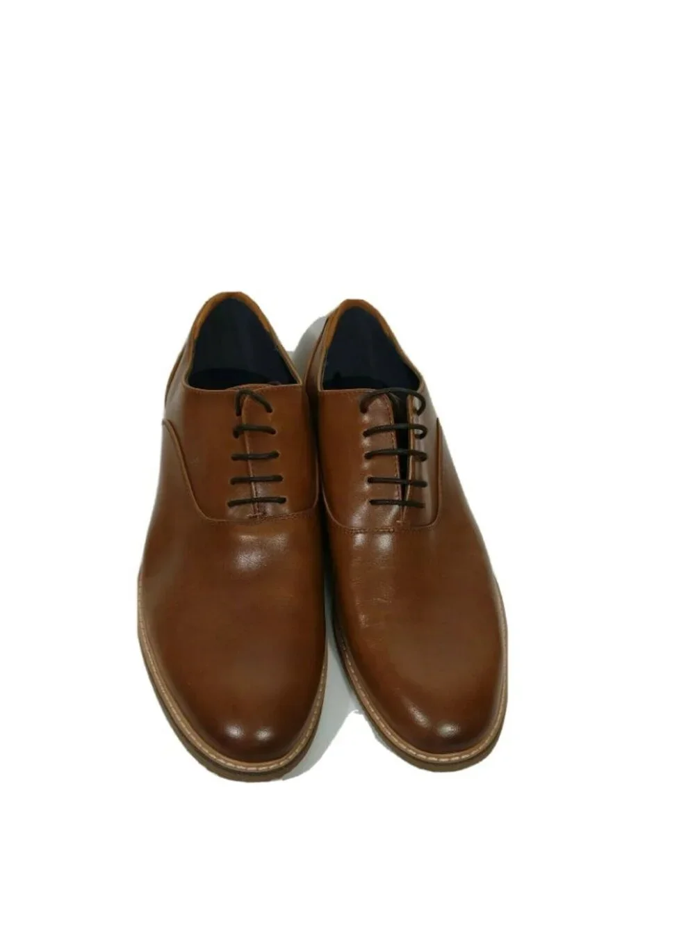 Steve Madden Onan Leather Oxford Shoes Men Size 10.5 Brown Lace Up Rubber Sole